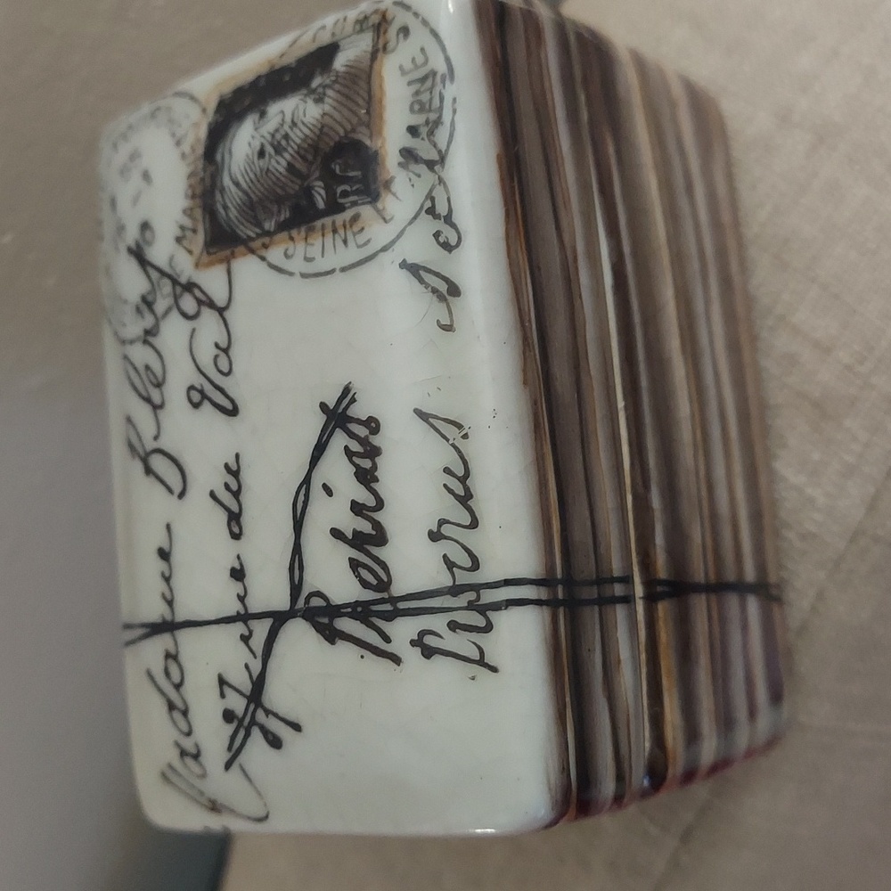 Homart Rectangle Tray Trinket Jewelry Letter Postale Porcelain Box